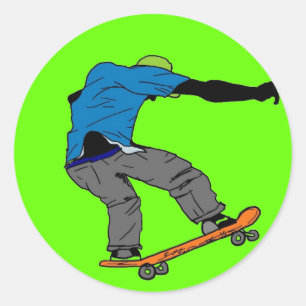 Skateboarderfärgad dekal runt klistermärke