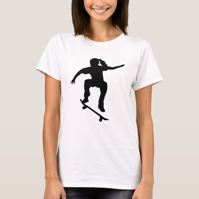 Skateboarderflicka Tee (Framsida)