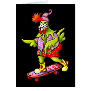 ** skateboarderhöna ** hälsningskort