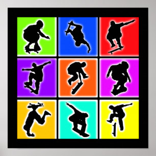 Skateboarderspopkonst Poster