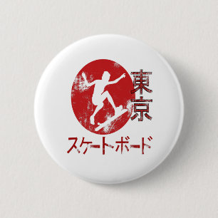Skateboardin japansk estetisk Tokyo Flagga Gift Knapp
