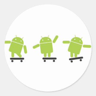 Skateboarding Android Runt Klistermärke