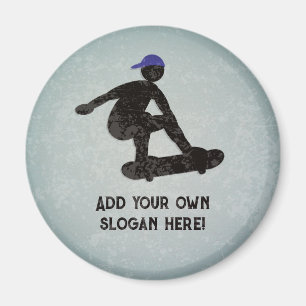 Skateboarding - anpassningsbar text om metall för magnet