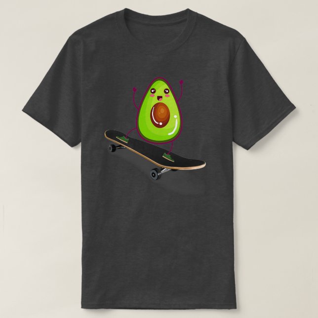 Skateboarding Avocado T Shirt (Design framsida)