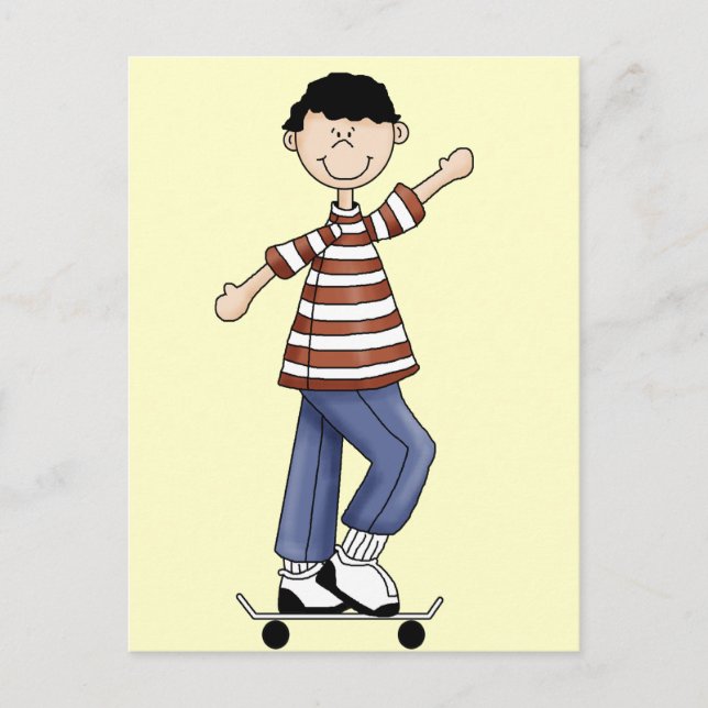 Skateboarding Boy Vykort (Framsida)