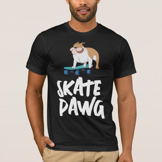 SKATEBOARDING BULL DOG SKATE DAWG T-SHIRTS TETS (Framsida)
