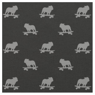Skateboarding Bulldog Silhouettes Mönster Coola Hu Tyg