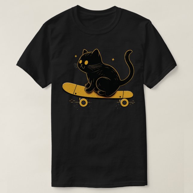 Skateboarding Cat Gifts Funny Cat T Shirt (Design framsida)