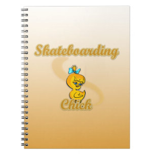 Skateboarding-Chick Anteckningsbok Med Spiral