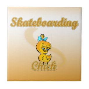 Skateboarding-Chick Kakelplatta