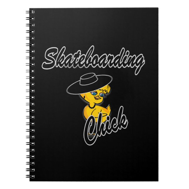 Skateboarding Chick nr 4 Anteckningsbok Med Spiral (Framsidan)