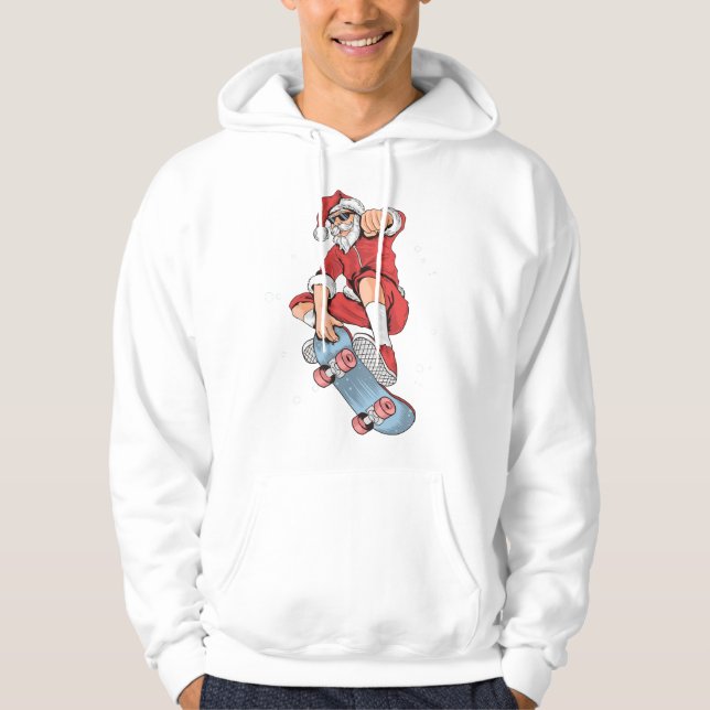 Skateboarding Coola Santa | Jul Hoodie (Framsida)