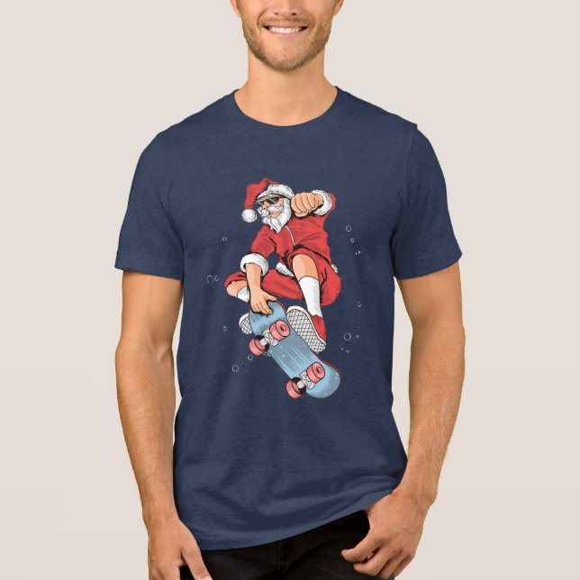Skateboarding Coola Santa | Jul T Shirt (Framsida)