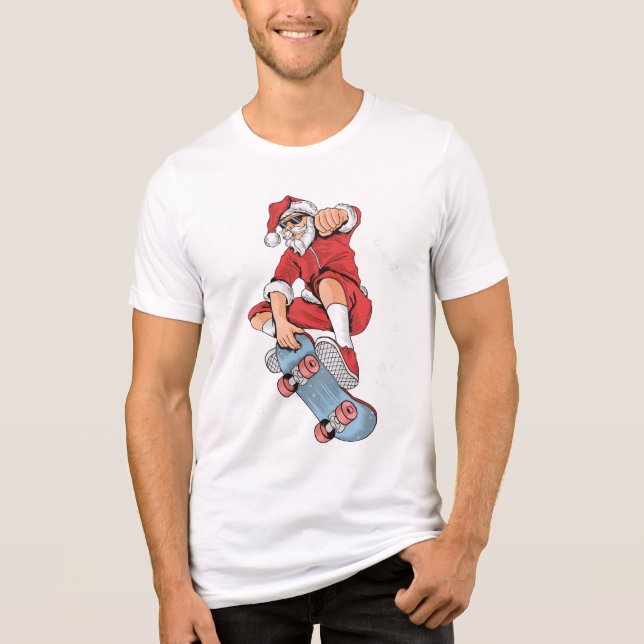 Skateboarding Coola Santa | Jul T Shirt (Framsida)