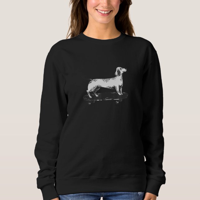 Skateboarding Dachshund Skateboard Wiener Badger D T Shirt (Framsida)