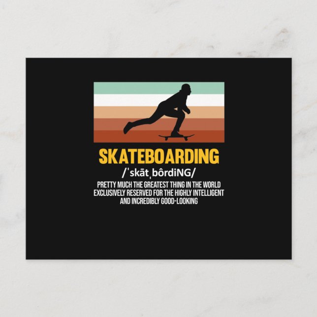 Skateboarding Definition Skateboarder Skateboardbo Inbjudan Vykort (Framsida)