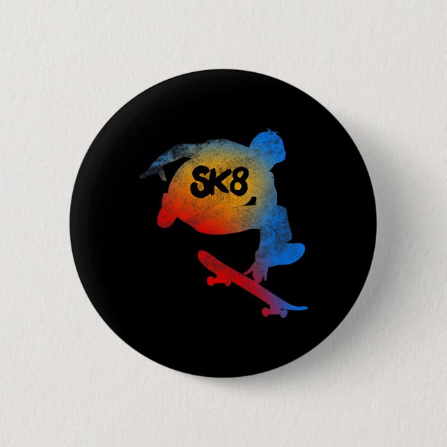 Skateboarding Evolution T Tröja Cool Sk8 Skater Te Knapp (Framsida)