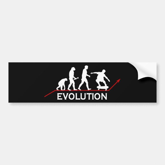 Skateboarding evolutionklistermärke bildekal (Framsidan)