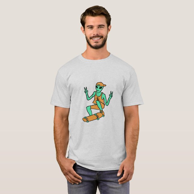 Skateboarding främmande utslagsplats tee (Hel framsida)