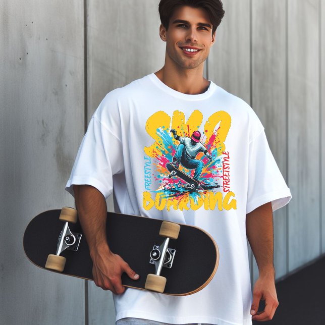 Skateboarding Free Stil Graphics T Shirt (Skateboarder)