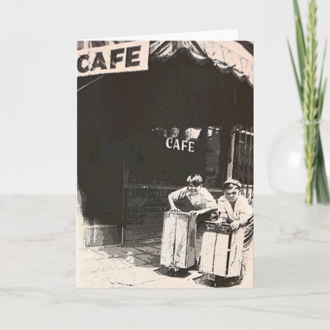 Skateboarding Friends 1931 - Box Cart Boys Helgkort (Framsida)