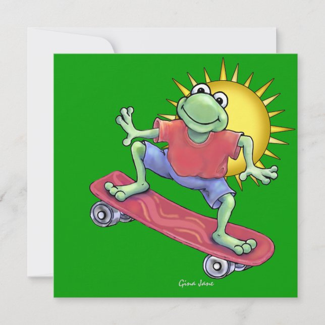 Skateboarding Froggy-inbjudan av SRF Inbjudningar (Framsida)