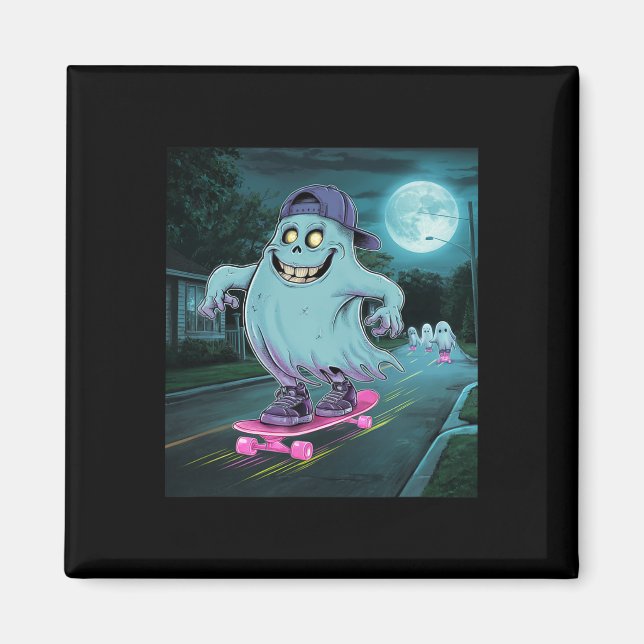 Skateboarding Ghost Summerween väntar bara på ha Magnet (Framsidan)