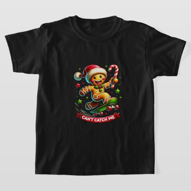 Skateboarding Gingerbröd Joy T Shirt (Laydown)