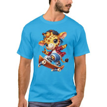 Skateboarding Giraffe