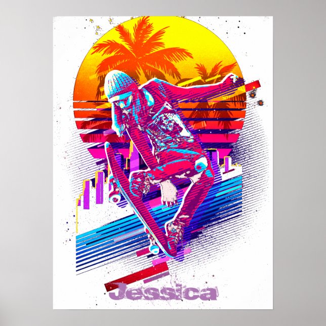 Skateboarding Girl Poster (Framsidan)