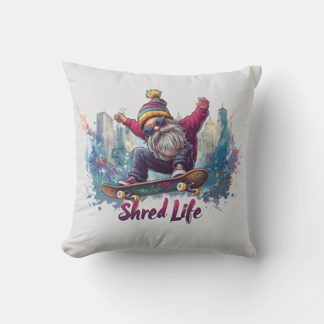 Skateboarding Gnome, Coola Life -  Kudde (Framsida)