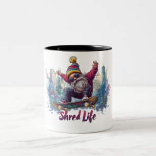 Skateboarding Gnome, Coola Life - Två-Tonad Mugg