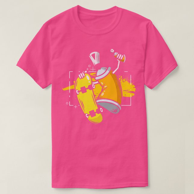 Skateboarding Graffiti Spray Cannister T Shirt (Design framsida)