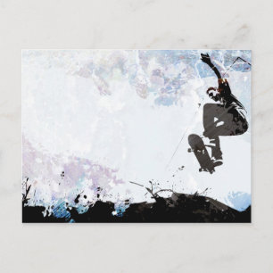 Skateboarding Grunge Layout Vykort