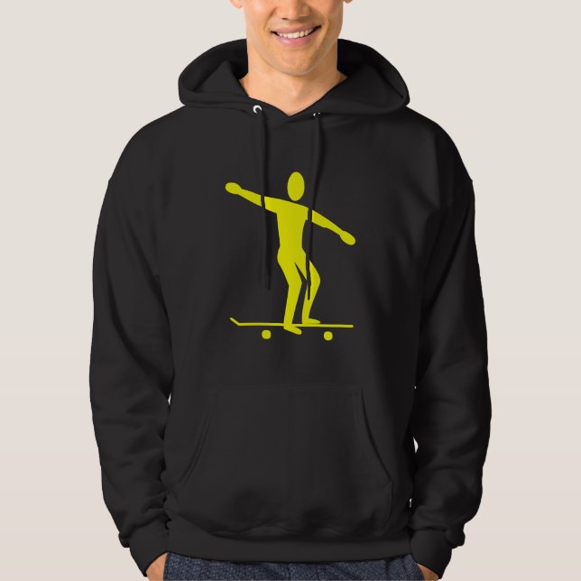 Skateboarding - Gult Hoodie (Framsida)