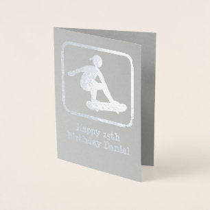Skateboarding Guy - Own Photo Inside - Customized Folierat Kort
