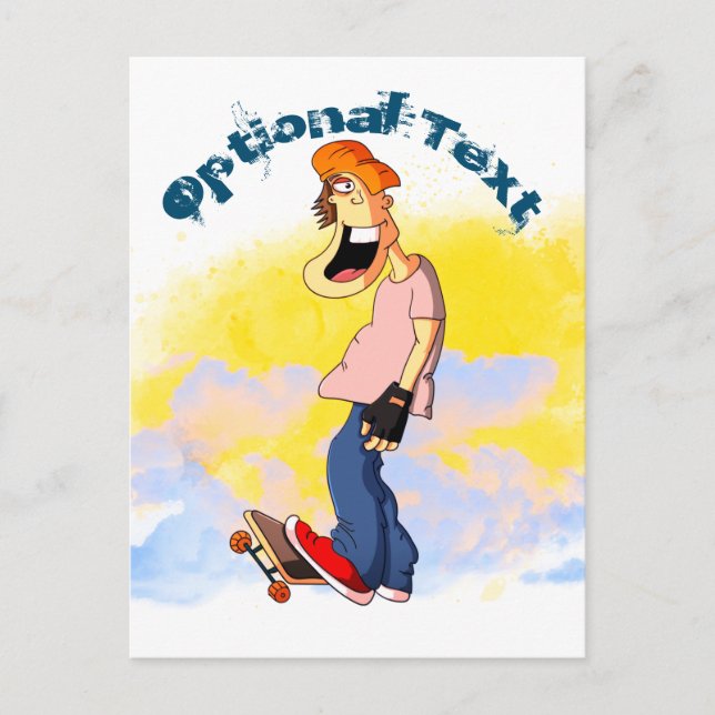 Skateboarding Guy Vykort (Framsida)