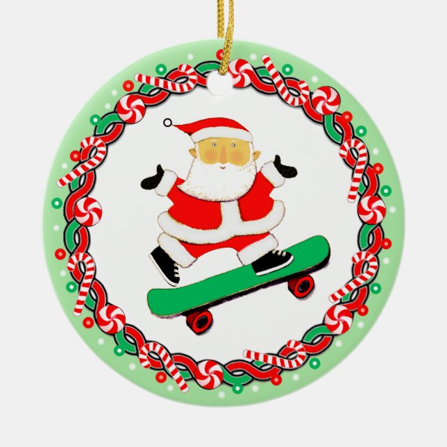 Skateboarding Helgdag Gift Ceramic Ornament (Framsidan)