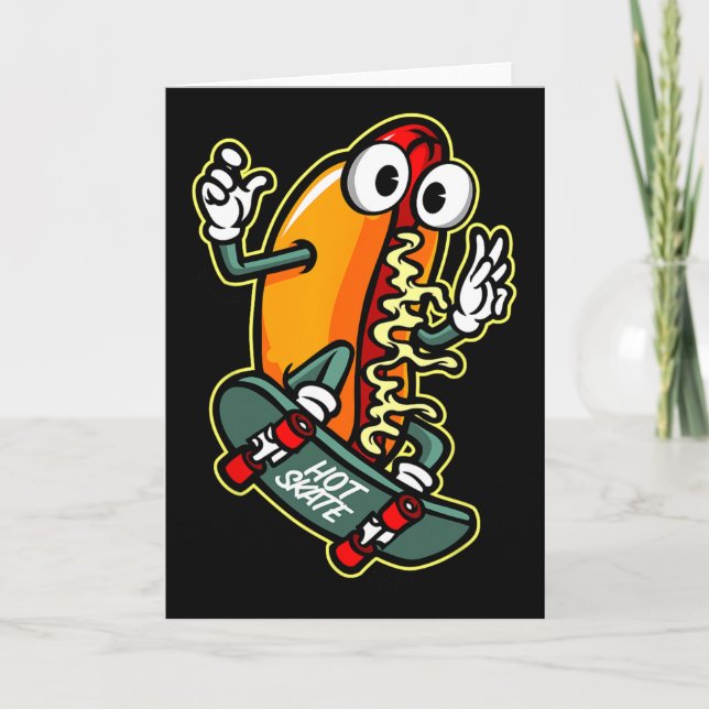 Skateboarding Hot Dog  Kort (Framsida)