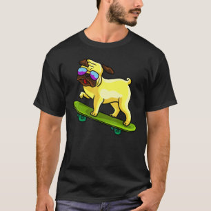 Skateboarding Hund för Pug Älskare och Skater T Shirt