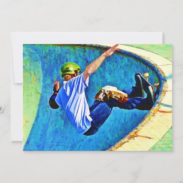 Skateboarding i bunken inbjudningar (Framsida)