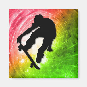 Skateboarding i en Psychedelic Cyclone Magnet