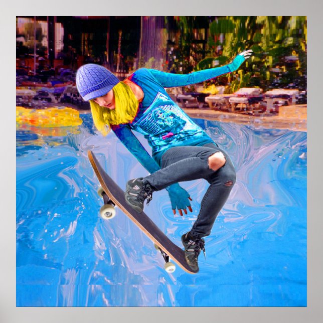Skateboarding i Vatten Poster (Framsidan)