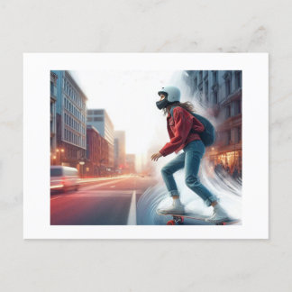 Skateboarding in the City Vykort