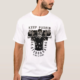 Skateboarding Is Not A Crime-Skeleton Skater Retro T Shirt