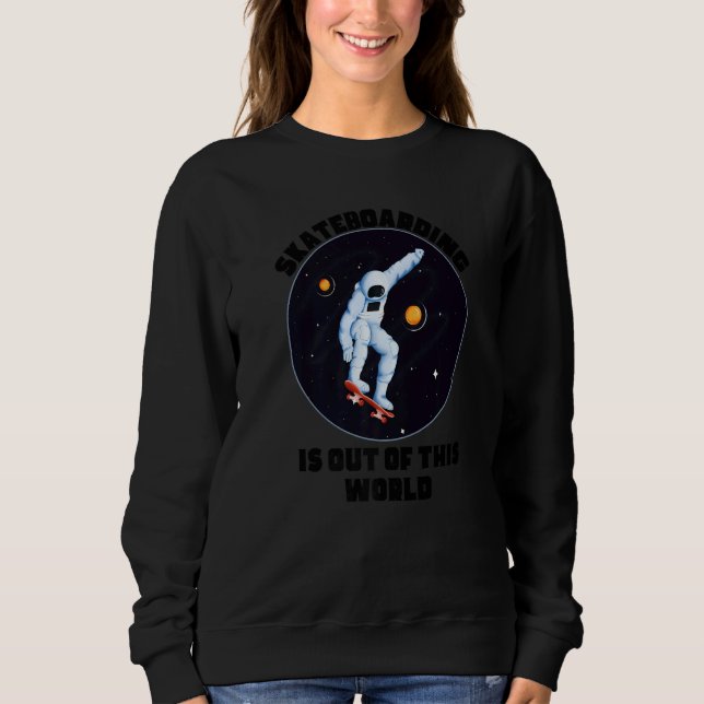 Skateboarding Is Out Of This World  Cool Space Clo T Shirt (Framsida)
