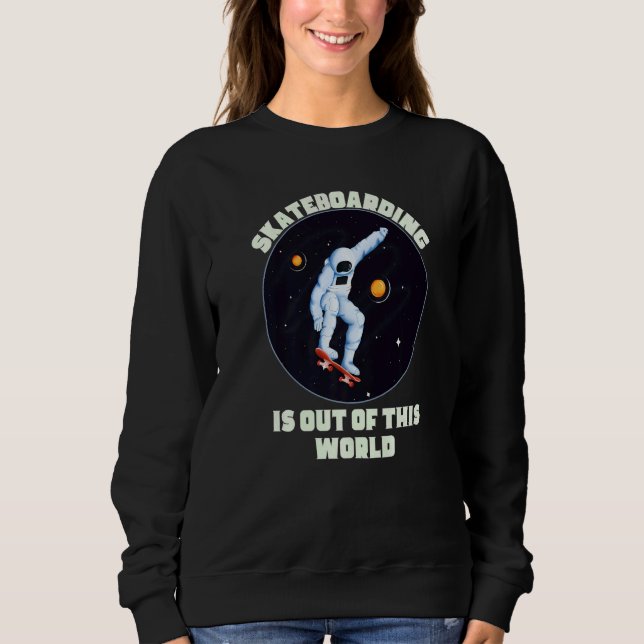 Skateboarding Is Out Of This World  Cool Space Clo T Shirt (Framsida)