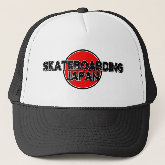 Skateboarding Japan lycklig strejka Truckerkeps (Framsida)