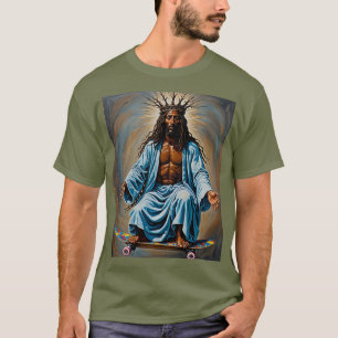 Skateboarding Jesus Urban Art Te T Shirt