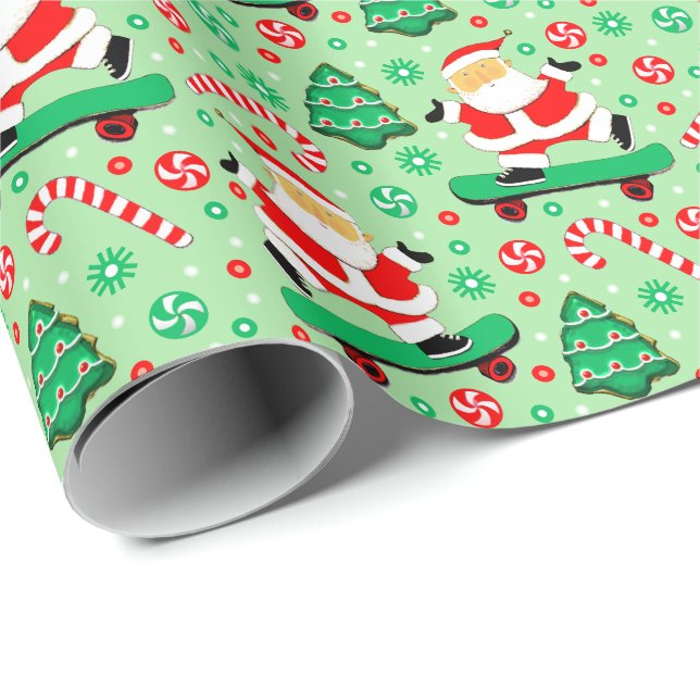 Skateboarding jul Gift Wrapping Papper Presentpapper (Rullad Hörn)